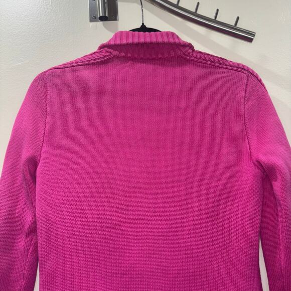 Vintage Ralph Lauren Sport Pink Zip-Up Cable Knit Jacket Size Medium - Picture 6 of 15